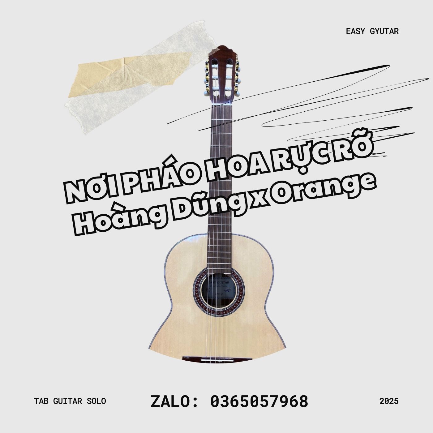 NƠI PHÁO HOA RỰC RỠ | Hoàng Dũng x Orange | TAB EASY GUITAR